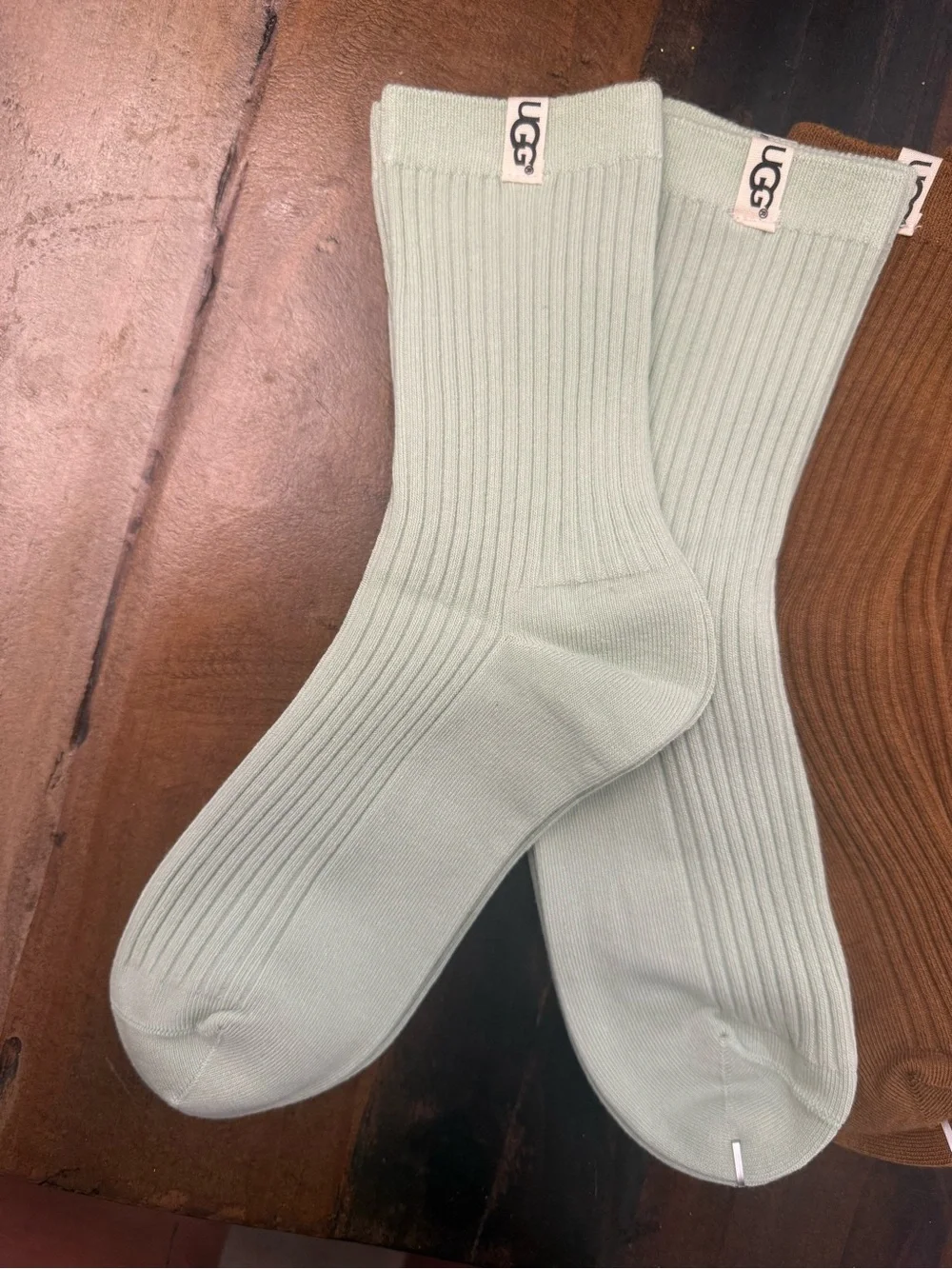 UGG Ribbed Crew Socks - Pastel Mint, Brown, Pink, Yellow, Gray (10- pack) NEW